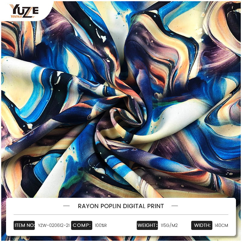 YZW-020612-21 Rayon Poplin Digital Print