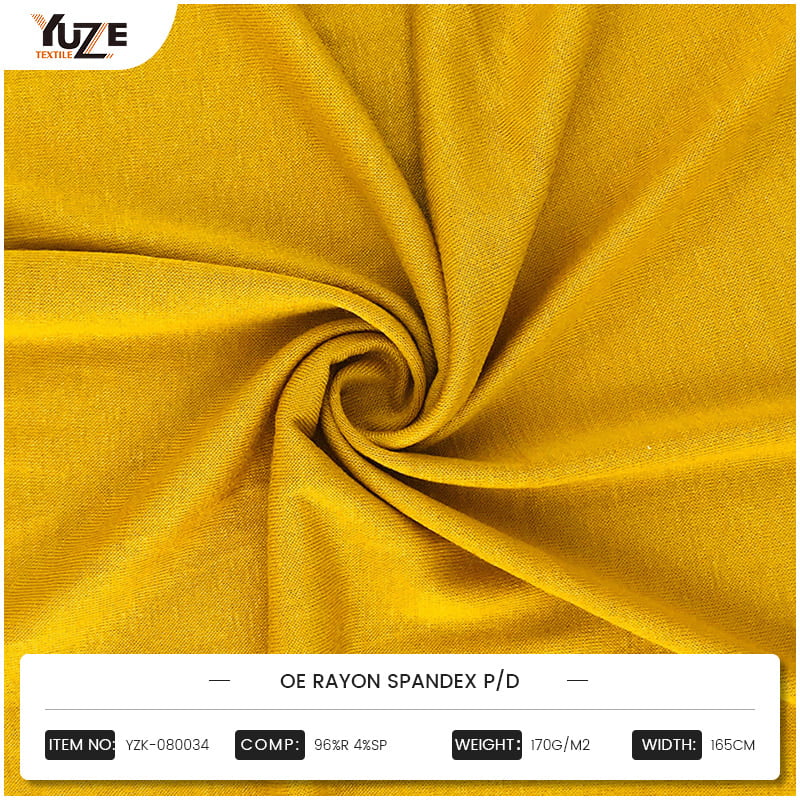Elastyczne właściwości dzianinowych tkanin Rayon-Spandex sprawiają, że są wybitne w odzieży sportowej i swobodnej
